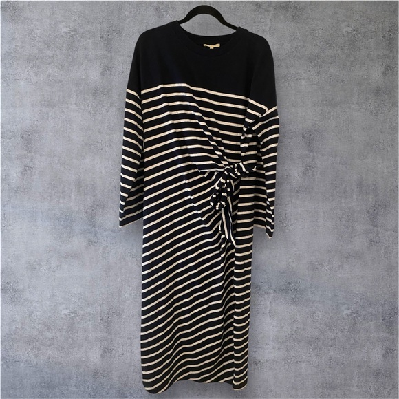 Madewell White and Blue Asymmetrical striped Maxi Dress. Size XL. New with tags - Picture 1 of 6